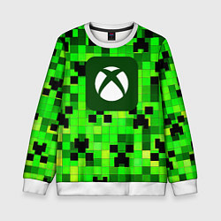 Свитшот детский Minecraft xbox, цвет: 3D-белый