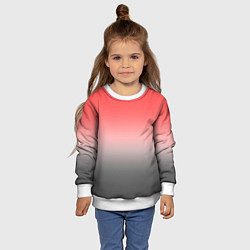 Свитшот детский Бледный красно-серый градиент, цвет: 3D-белый — фото 2