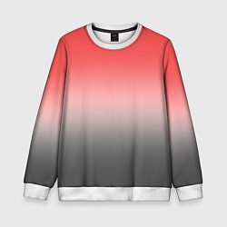 Свитшот детский Бледный красно-серый градиент, цвет: 3D-белый