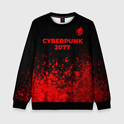 Свитшот детский Cyberpunk 2077 - red gradient посередине, цвет: 3D-черный