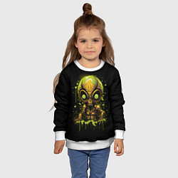 Свитшот детский Пришелец в зеленой жиже, цвет: 3D-белый — фото 2
