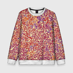 Детский свитшот Оранжево-розовый пёстрый паттерн мелкий рисунок