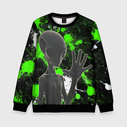 Свитшот детский Инопланетянин и его эктоплазма, цвет: 3D-черный