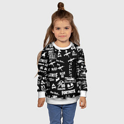 Свитшот детский Черно белые логотипы игр, цвет: 3D-белый — фото 2