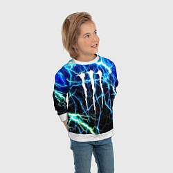 Свитшот детский Monster energy electro, цвет: 3D-белый — фото 2