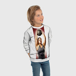 Свитшот детский Толкательница ядра, цвет: 3D-белый — фото 2