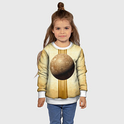Свитшот детский Ядро для талкания на бежевом, цвет: 3D-белый — фото 2