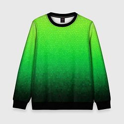 Свитшот детский Градиент мозаика зелёный в тёмный, цвет: 3D-черный
