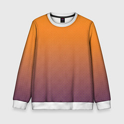 Детский свитшот Градиент оранжевый в фиолетовый мелкий ромбик