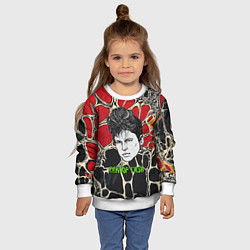 Свитшот детский Сектор Газа рисованный портрет Юры Хоя, цвет: 3D-белый — фото 2