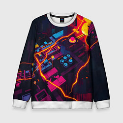 Свитшот детский Техническая абстракция, цвет: 3D-белый