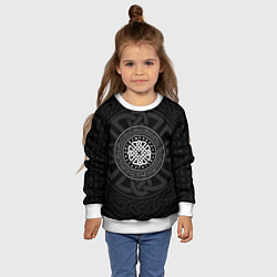 Свитшот детский Оберег в узоре и руны, цвет: 3D-белый — фото 2