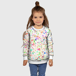 Свитшот детский Белый с разноцветными брызгами, цвет: 3D-белый — фото 2