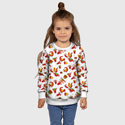Свитшот детский Русский народный орнамент в стиле росписей Северно, цвет: 3D-белый — фото 2