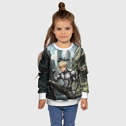 Свитшот детский Генос в городе, цвет: 3D-белый — фото 2