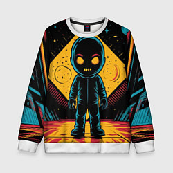 Свитшот детский Недовольный инопланетянин, цвет: 3D-белый