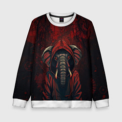 Свитшот детский Слон в балахоне, цвет: 3D-белый