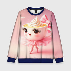 Свитшот детский Балерина капучино розовый, цвет: 3D-синий