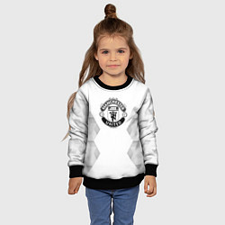 Свитшот детский Manchester United white poly, цвет: 3D-черный — фото 2