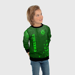 Свитшот детский Chelsea - green gradient вертикально, цвет: 3D-черный — фото 2