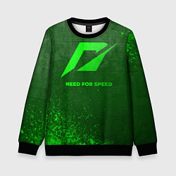 Детский свитшот Need for Speed - green gradient