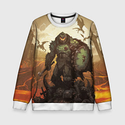Свитшот детский Doom dark ages doom guy, цвет: 3D-белый