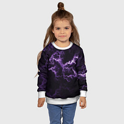 Свитшот детский Lightning purple flicker, цвет: 3D-белый — фото 2