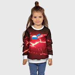 Свитшот детский Russia красные плиты, цвет: 3D-белый — фото 2