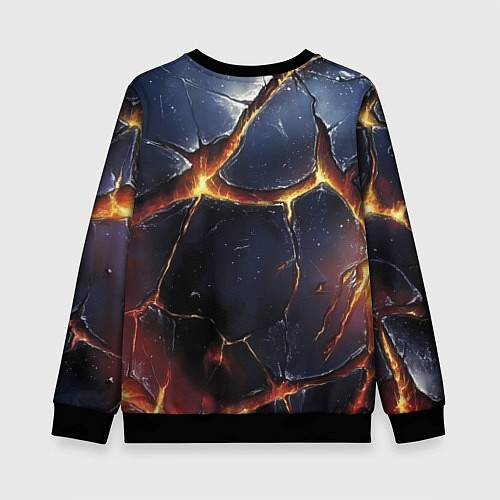 Детский свитшот Золотой герб России и текстура с плитами / 3D-Черный – фото 2