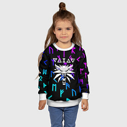 Свитшот детский Ведьмак символы градиент, цвет: 3D-белый — фото 2