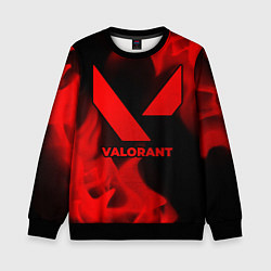 Свитшот детский Valorant - red gradient, цвет: 3D-черный