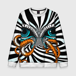 Свитшот детский Глаз и щупальца, цвет: 3D-белый