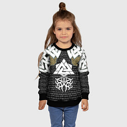 Свитшот детский Узор рун и символов, цвет: 3D-черный — фото 2