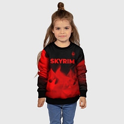 Свитшот детский Skyrim - red gradient посередине, цвет: 3D-черный — фото 2