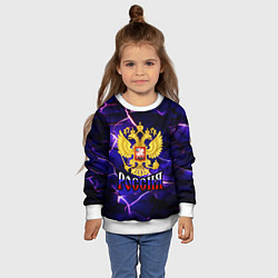 Свитшот детский Триколор - герб России, цвет: 3D-белый — фото 2