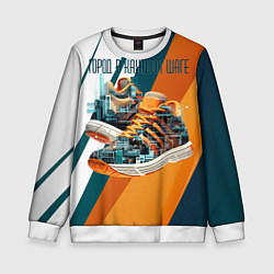 Свитшот детский Sneakers, цвет: 3D-белый