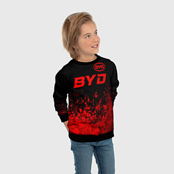 Свитшот детский BYD - red gradient посередине, цвет: 3D-черный — фото 2