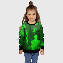 Свитшот детский Honda - green gradient вертикально, цвет: 3D-черный — фото 2