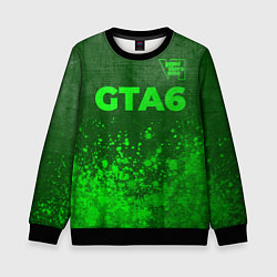 Свитшот детский GTA6 - green gradient посередине, цвет: 3D-черный