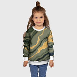 Свитшот детский Оливковый мрамор, цвет: 3D-белый — фото 2