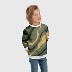 Свитшот детский Оливковый мрамор, цвет: 3D-белый — фото 2
