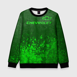 Детский свитшот Chevrolet - green gradient посередине