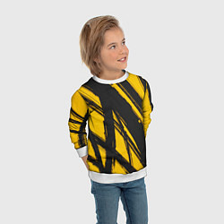 Свитшот детский Абстракция на желтом, цвет: 3D-белый — фото 2