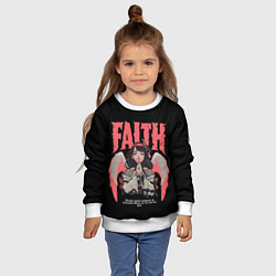 Свитшот детский Шогун Райден и судьба, цвет: 3D-белый — фото 2