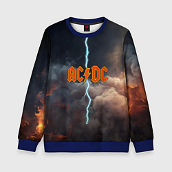Свитшот детский ACDC логотип группы с молнией, цвет: 3D-синий