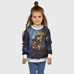 Свитшот детский Ангус Янг ACDC, цвет: 3D-белый — фото 2