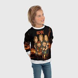 Свитшот детский ACDC в мультяшном стиле, цвет: 3D-белый — фото 2