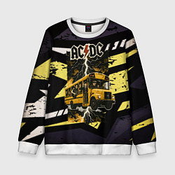 Свитшот детский ACDC в автобусе, цвет: 3D-белый