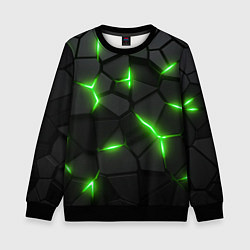 Свитшот детский Зеленая неоновая броня, цвет: 3D-черный
