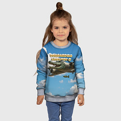 Свитшот детский Bombardino Crocodillo мем, цвет: 3D-меланж — фото 2